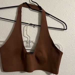 Free People Brown Halter Unlined Layering Bralette Size M